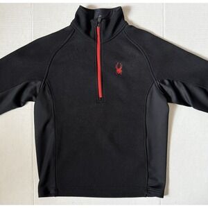 SPYDER Core Sweater -‎ Men's Black Knit Quarter Zip Pullover Jacket - Size Small